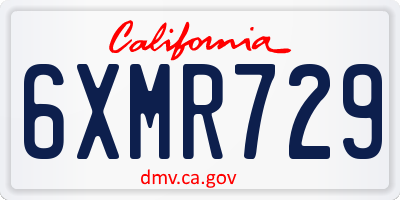 CA license plate 6XMR729