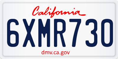 CA license plate 6XMR730