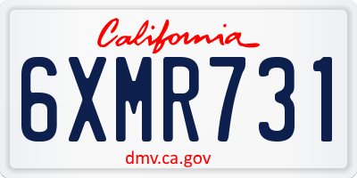 CA license plate 6XMR731