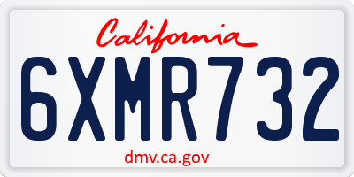 CA license plate 6XMR732