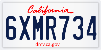 CA license plate 6XMR734