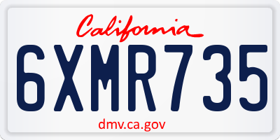 CA license plate 6XMR735