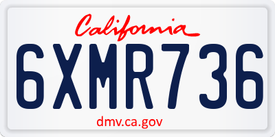 CA license plate 6XMR736