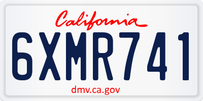 CA license plate 6XMR741