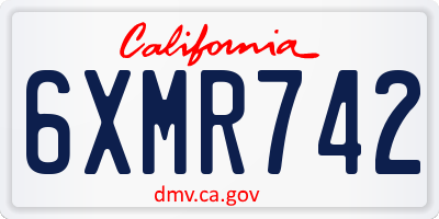 CA license plate 6XMR742