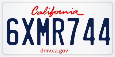 CA license plate 6XMR744