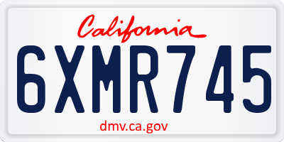CA license plate 6XMR745