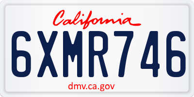 CA license plate 6XMR746
