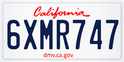 CA license plate 6XMR747
