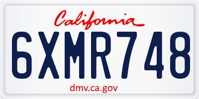 CA license plate 6XMR748