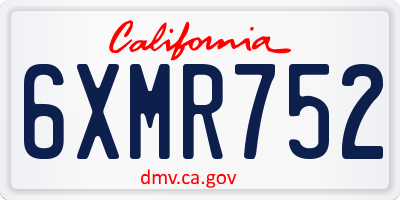 CA license plate 6XMR752