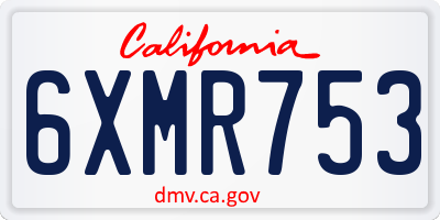 CA license plate 6XMR753