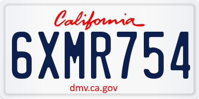 CA license plate 6XMR754