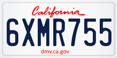 CA license plate 6XMR755