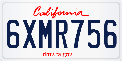 CA license plate 6XMR756