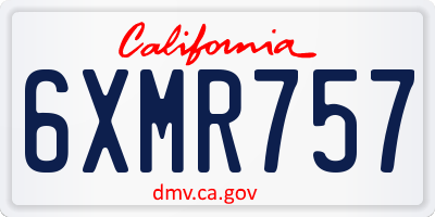 CA license plate 6XMR757