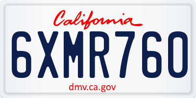 CA license plate 6XMR760