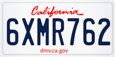 CA license plate 6XMR762