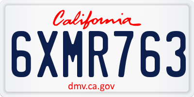 CA license plate 6XMR763