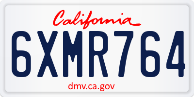 CA license plate 6XMR764
