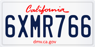 CA license plate 6XMR766