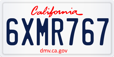 CA license plate 6XMR767