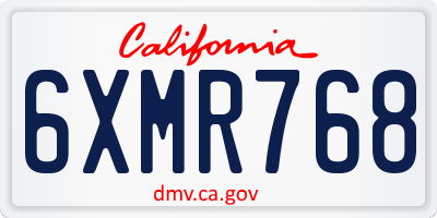 CA license plate 6XMR768
