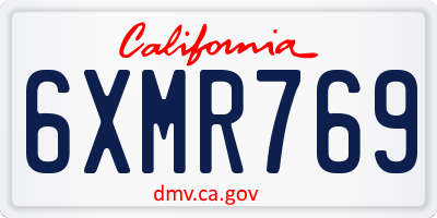 CA license plate 6XMR769