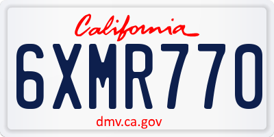 CA license plate 6XMR770