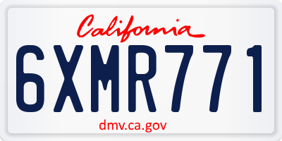 CA license plate 6XMR771