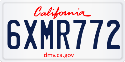 CA license plate 6XMR772