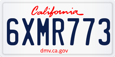CA license plate 6XMR773