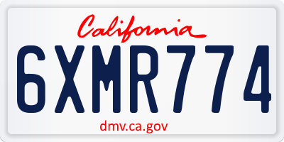 CA license plate 6XMR774