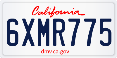 CA license plate 6XMR775