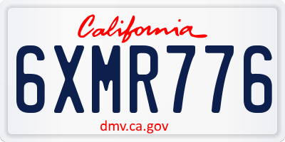 CA license plate 6XMR776