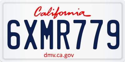 CA license plate 6XMR779