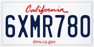 CA license plate 6XMR780