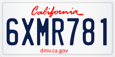 CA license plate 6XMR781