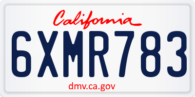 CA license plate 6XMR783