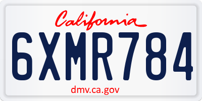 CA license plate 6XMR784