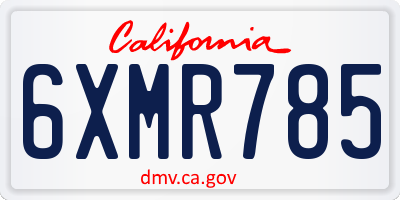 CA license plate 6XMR785