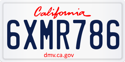 CA license plate 6XMR786