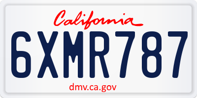 CA license plate 6XMR787