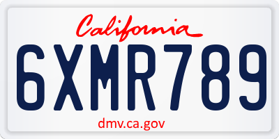 CA license plate 6XMR789
