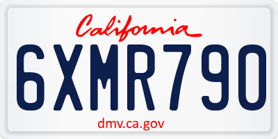 CA license plate 6XMR790