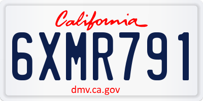 CA license plate 6XMR791