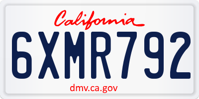 CA license plate 6XMR792