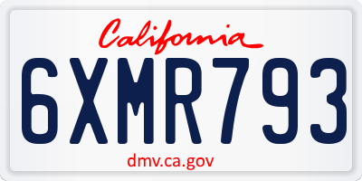 CA license plate 6XMR793