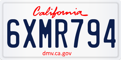 CA license plate 6XMR794