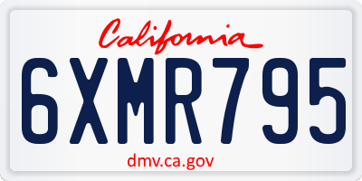 CA license plate 6XMR795